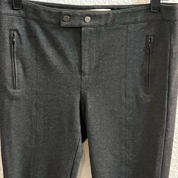 Vince Ponte Front Seam Riding Pants Zip Pockets Gray Size 8 - Picture 3 of 9